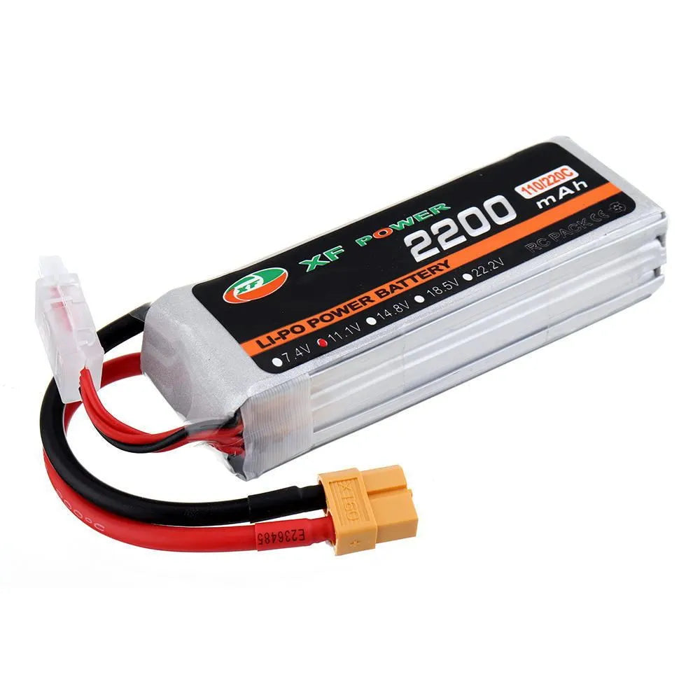 XF Power black 14.8V 1000mAh drone lithium battery with red XT60 plug
