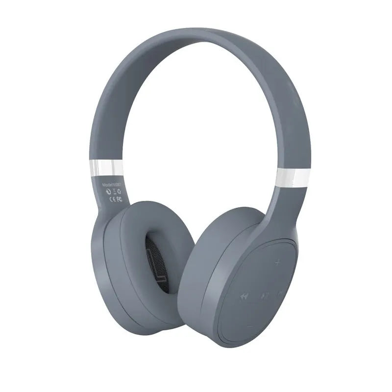 Foldable wireless Bluetooth sports headphones in black showing collapsed design.