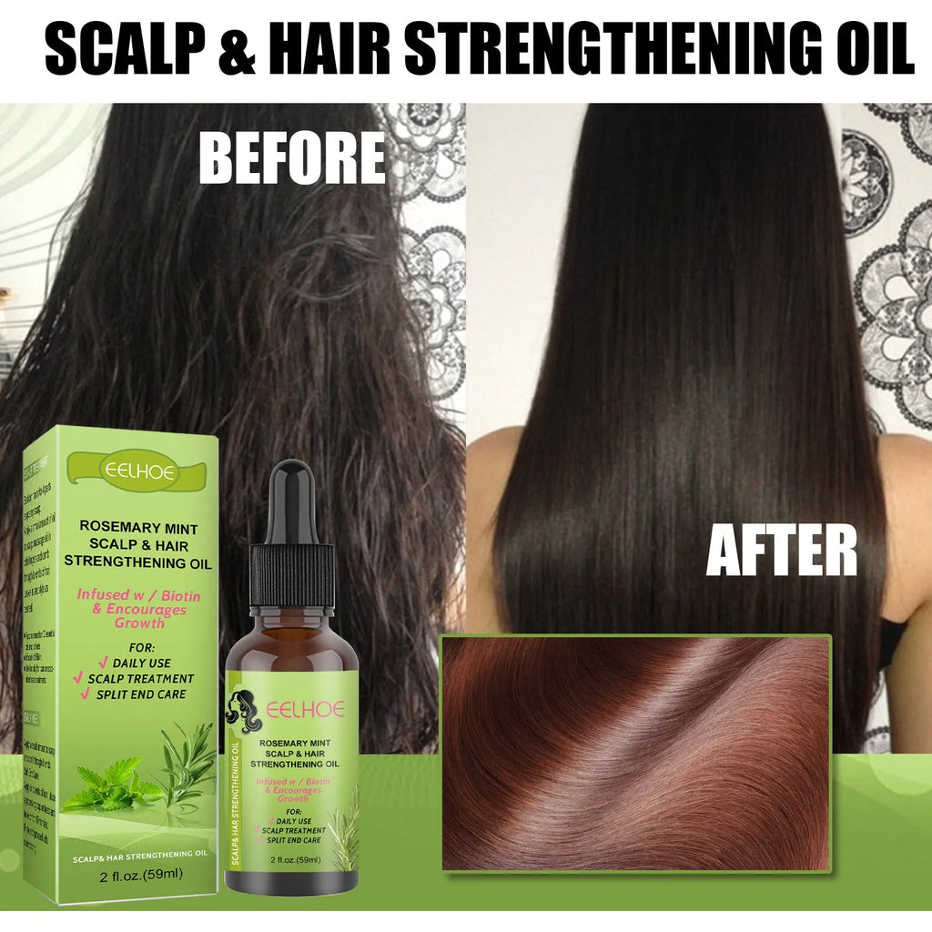 59ml rosemary mint hair growth fluid bottle for scalp massage and hair nourishment