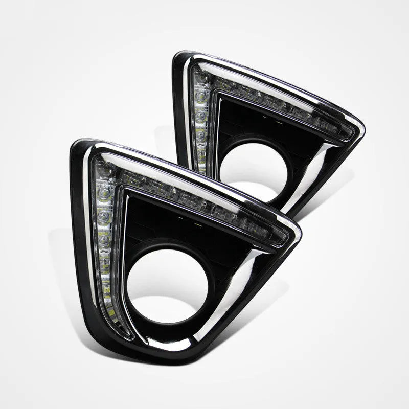 Set of two Mazda CX-5 LED daytime running lights with electroplated housing in various style options.
