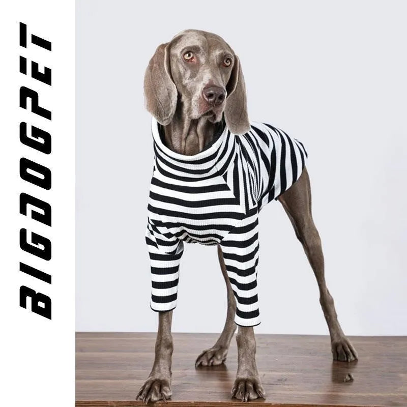 Black and white thin polyester inner layer clothing for large dogs