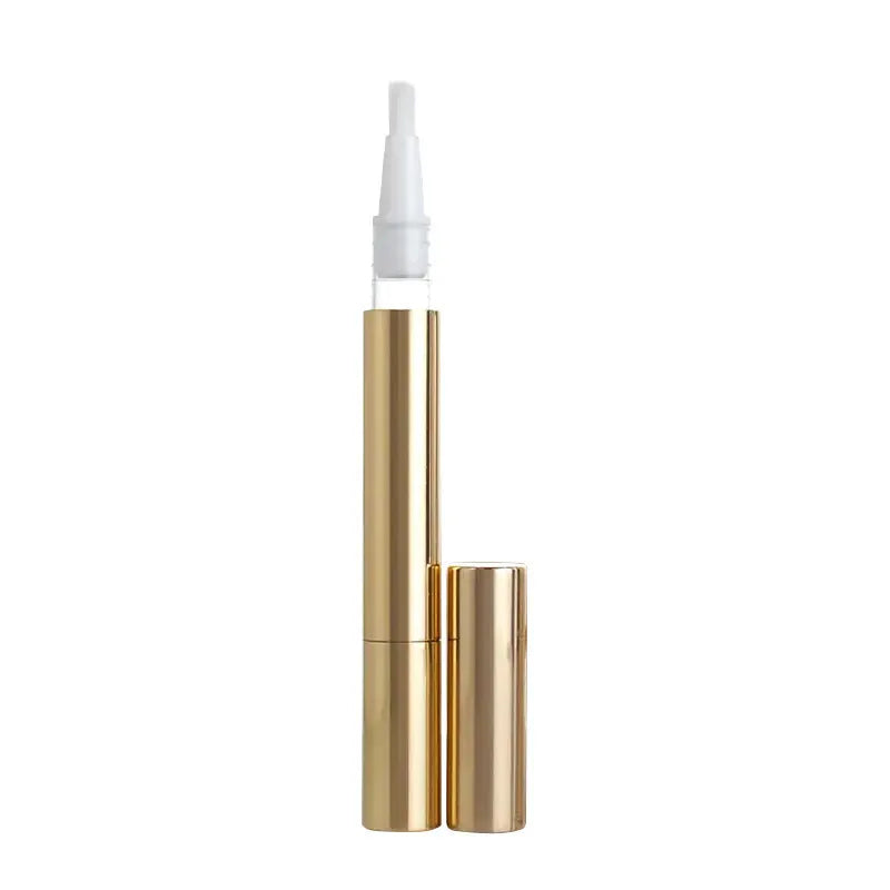 Teeth whitening pen in gold aluminium case for adult teeth cleaning gel application.