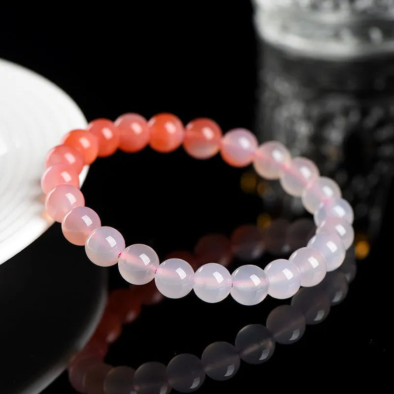 Natural Yanyuan agate bracelet with gradient salt source coloured beads in a single circle.