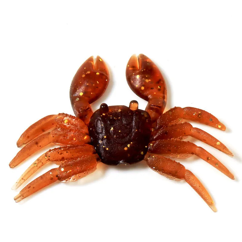 8CM PVC crab fishing lure in red or brown crab design for saltwater fishing