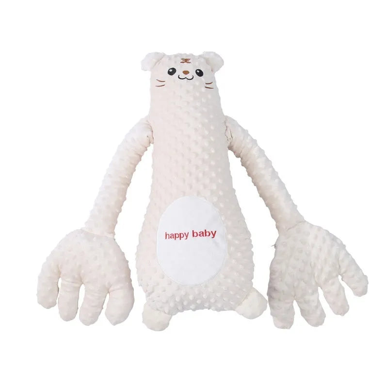 Infant exhaust pillow with remote control, plush cartoon design for baby sleep