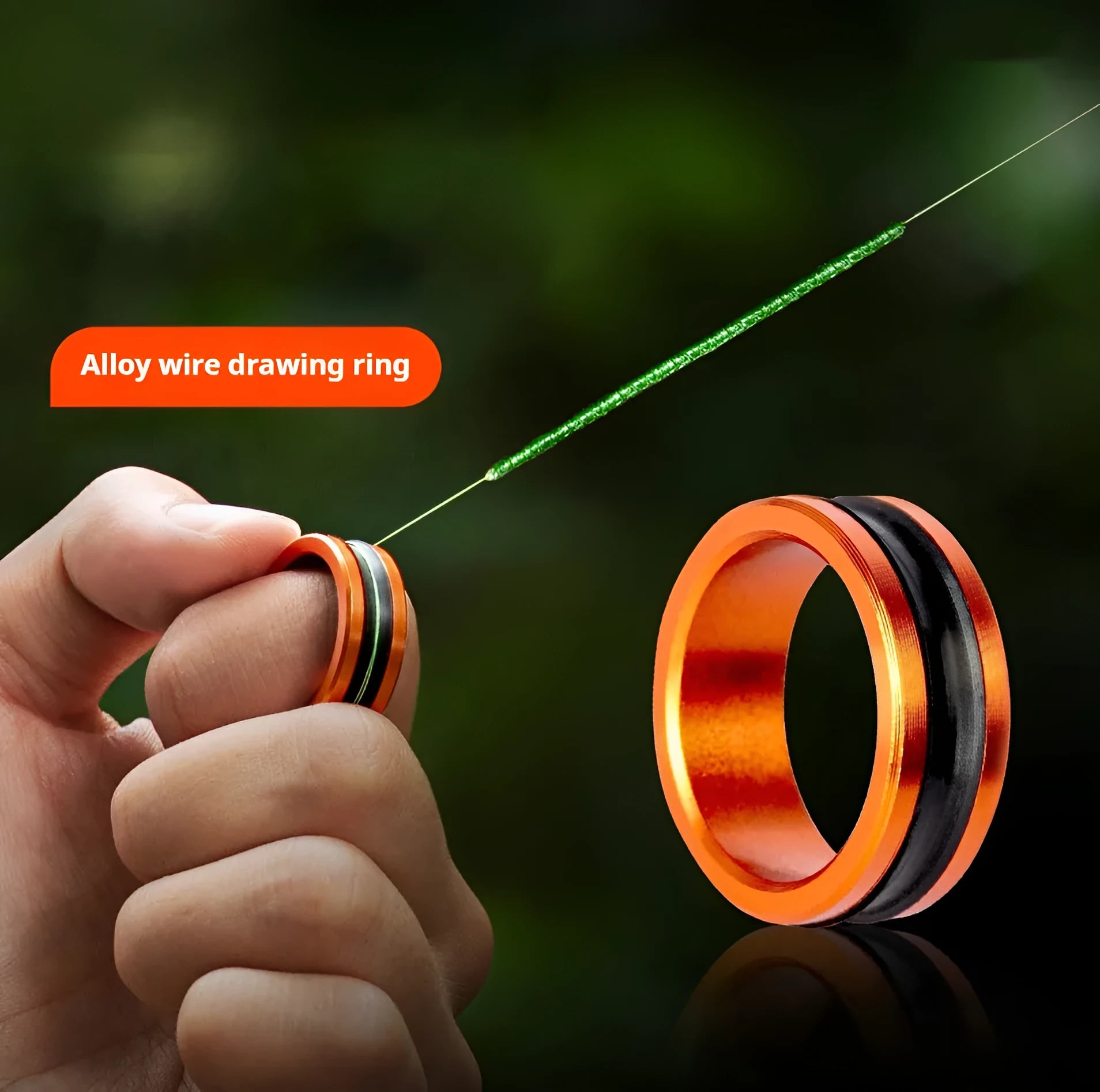 Fishing hand guard tool with alloy pull loop in orange or silver colour options
