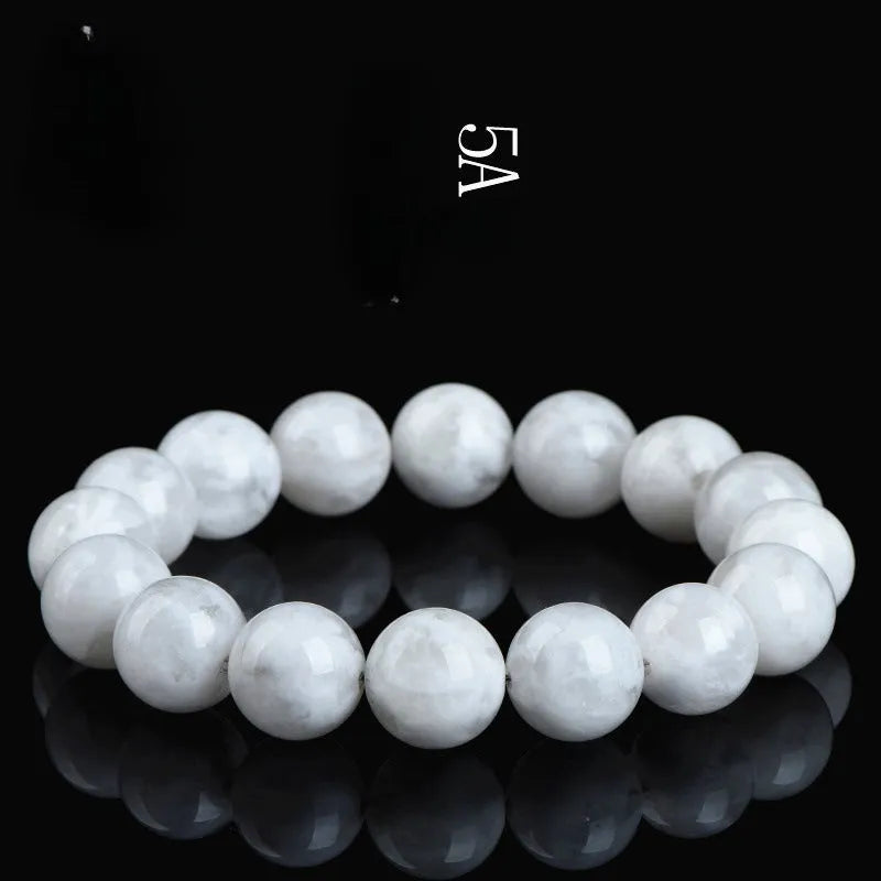 Women's crystal bracelet with matte blizzard-finished round beads and traditional Ruyi Xiangyun design.