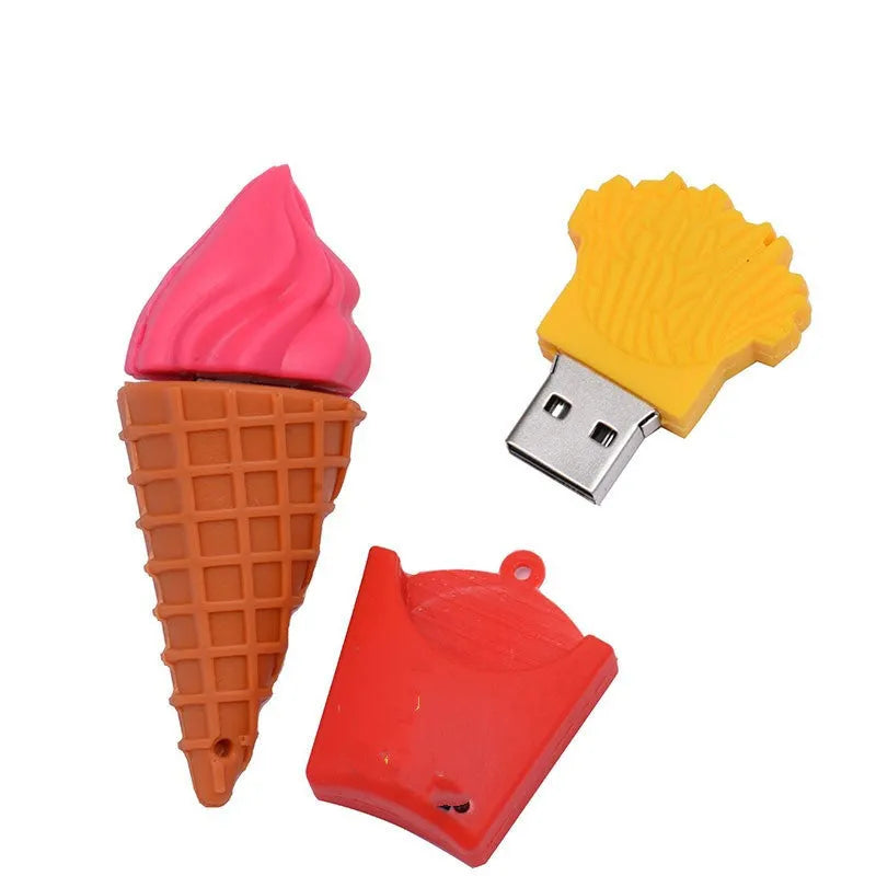 Mini ice cream shaped USB stick in pink colours with capacity options from 4GB to 128GB