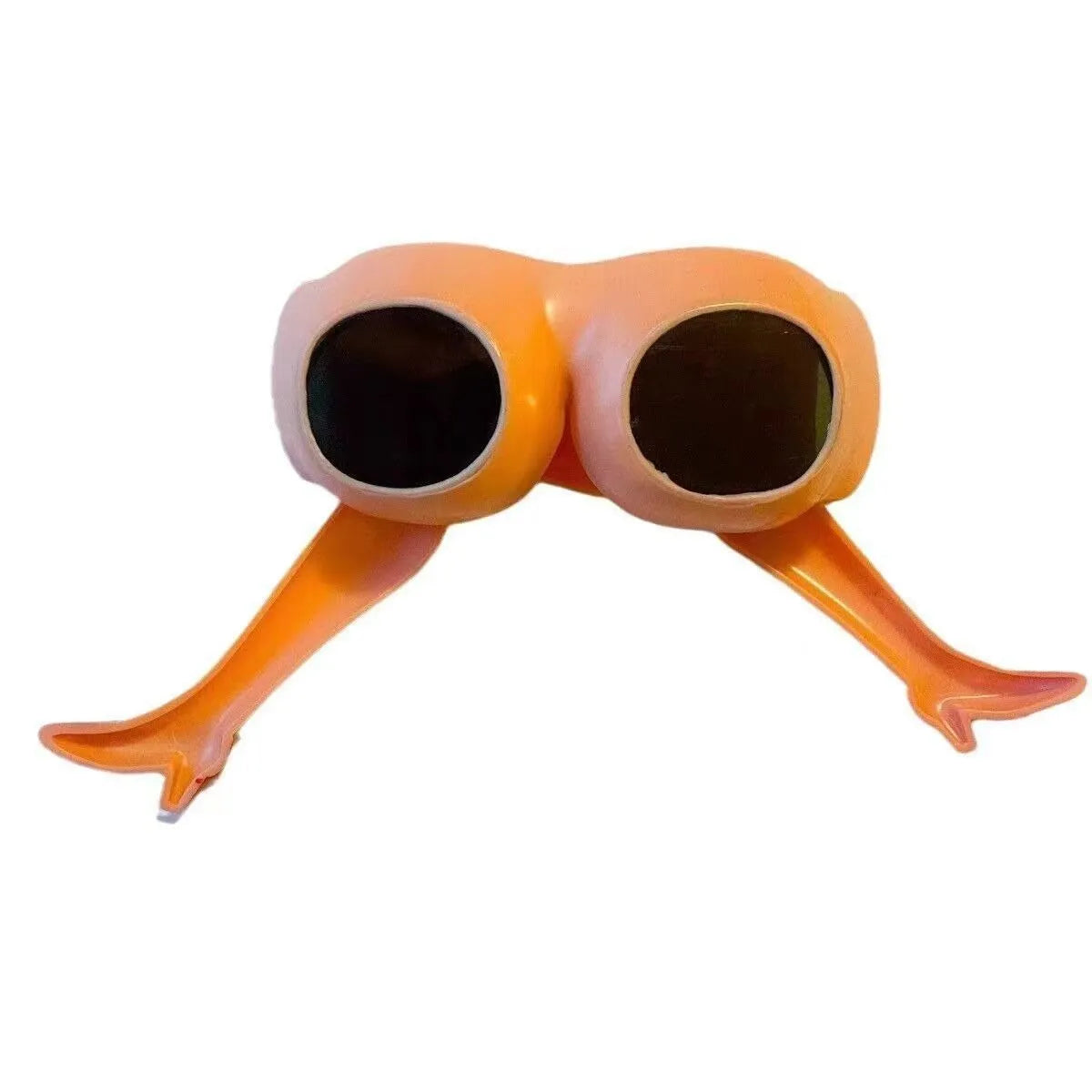 Orange personality leg hip sunglasses with oversized 15cm by 20cm plastic frames
