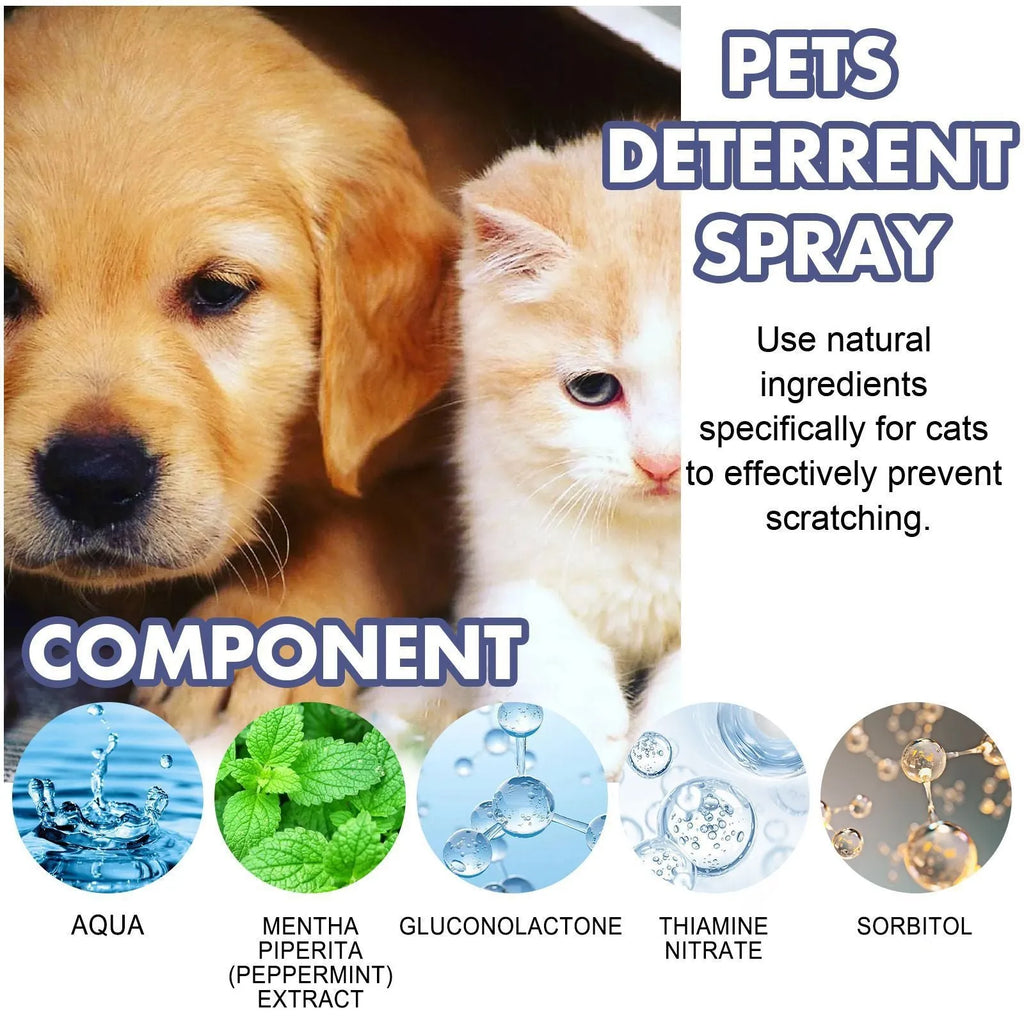 50ml pet deterrent spray bottle in box packaging for stopping dogs and cats scratching furniture