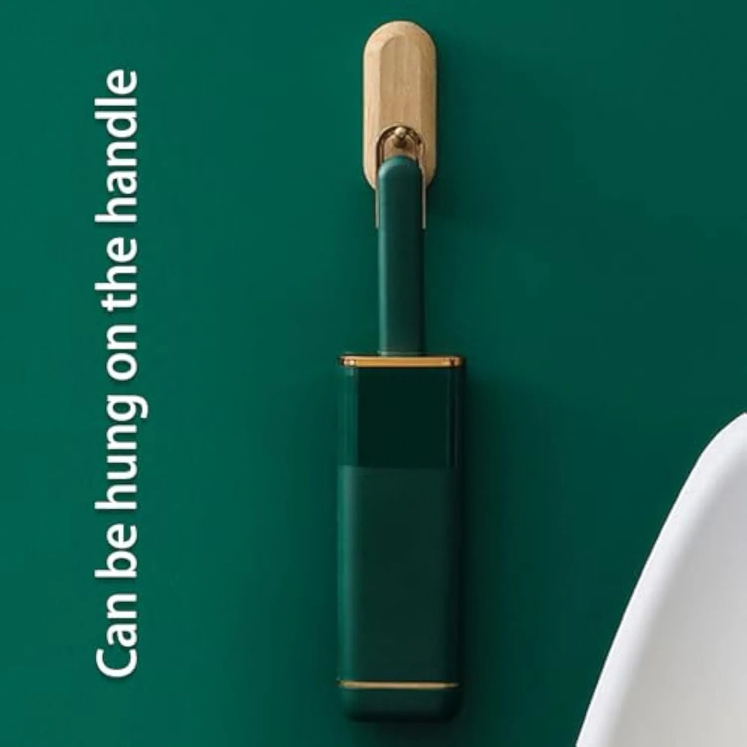 Blue reusable pet hair remover brush with storage base for collecting shed hair from fabrics.
