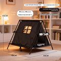 Outdoor triangular tent cat nest in black, small size, made from Oxford cloth for winter warmth