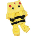 Fleece cat coat hoodie with cartoon design for small dogs and cats in autumn and winter.