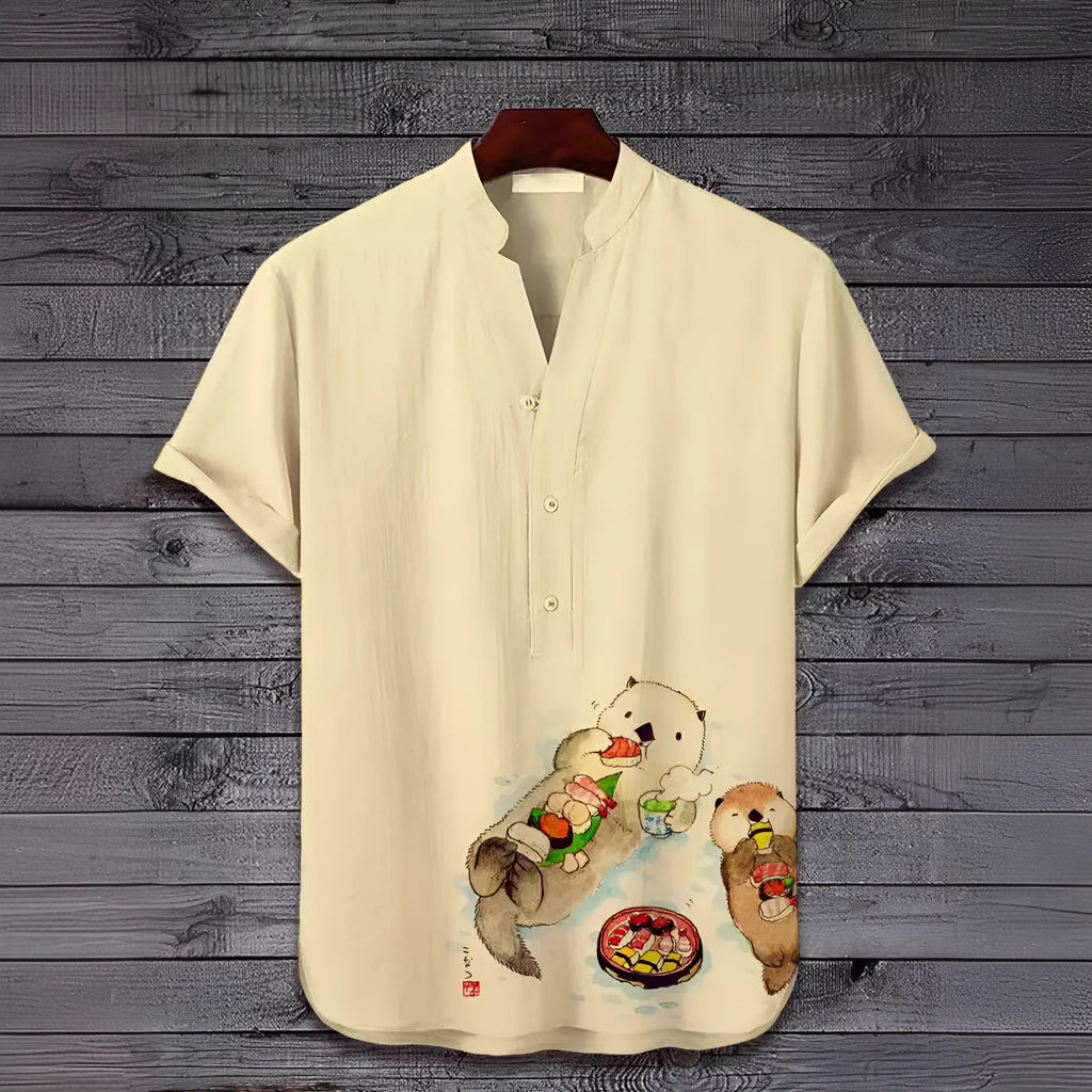 Short sleeve t-shirt with a digital animal print design, available in multiple colours and sizes up to 5XL.