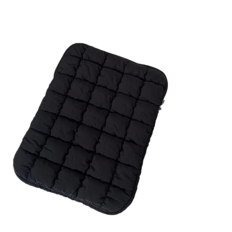 Large capacity nylon laptop bag in black colour showing storage compartments for 11-inch to 15.6-inch devices
