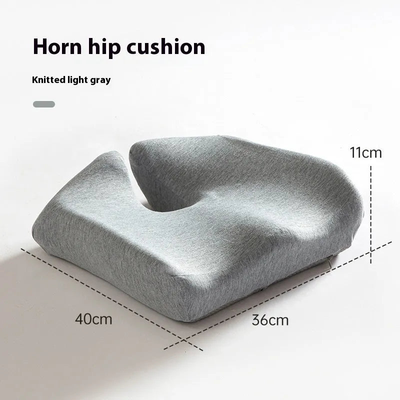 Memory foam office chair cushion with waist support in grey colour