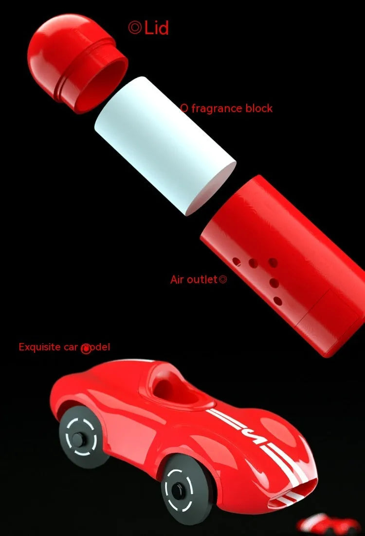 Solar-powered round car aromatherapy decoration in black, red or white colours