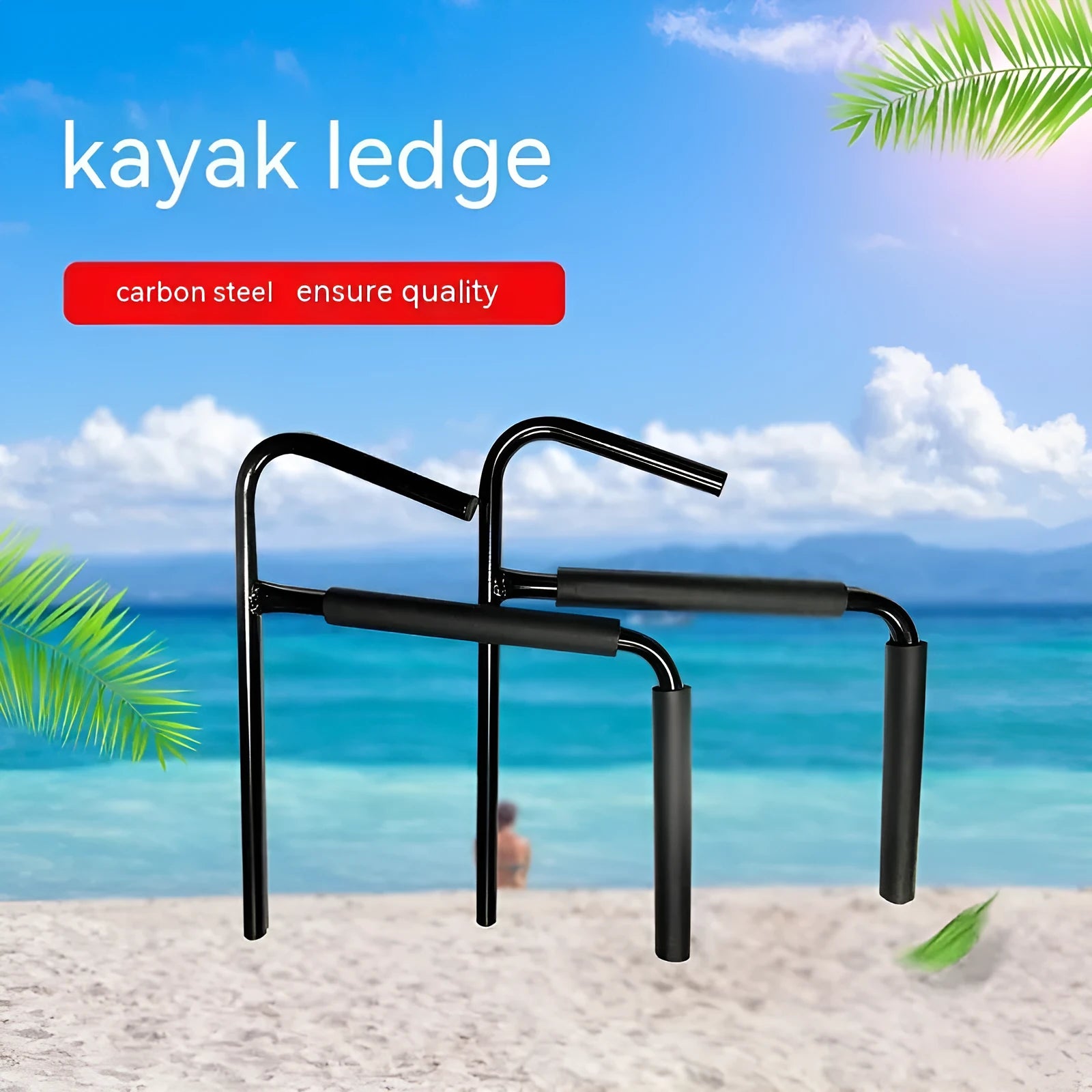 Carbon steel kayak and surfboard wall hanger storage rack with mounting hardware