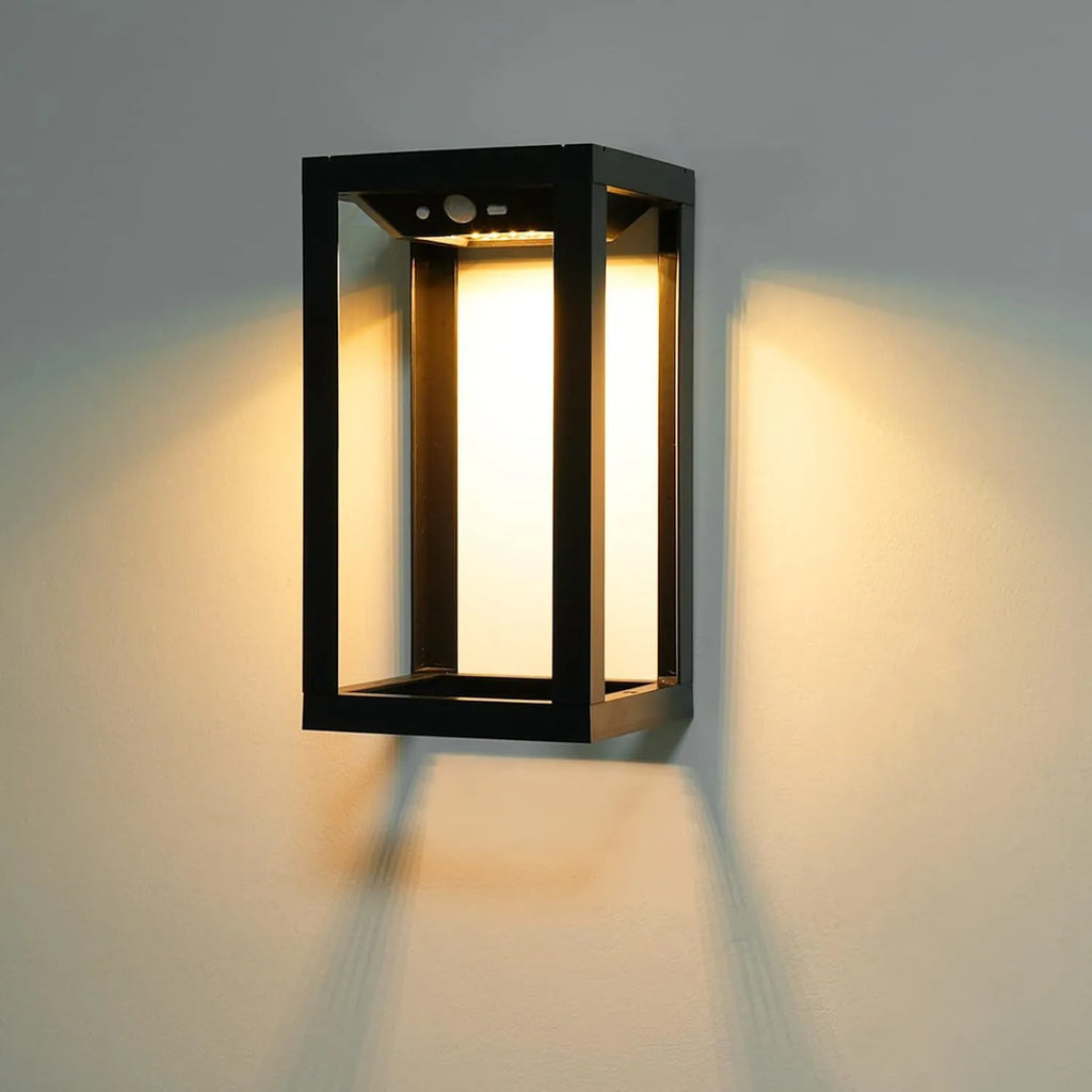 Modern Chinese outdoor wall lamp with solar panel for garden lighting