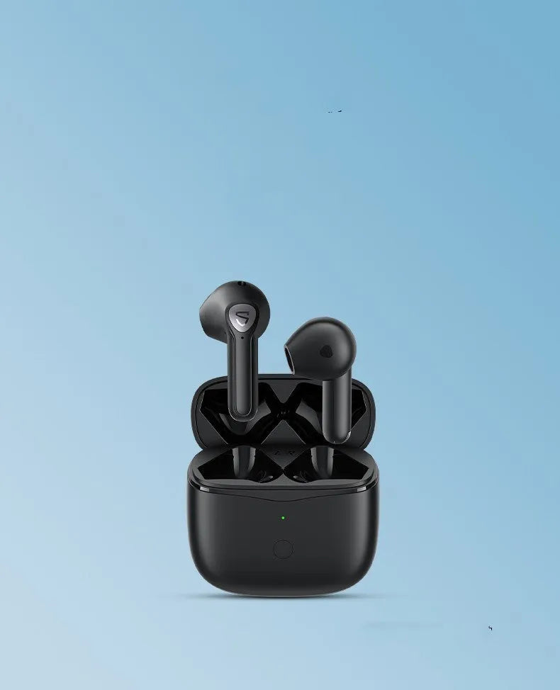 True wireless Bluetooth earphones Legend Black with charging box and in-ear detection
