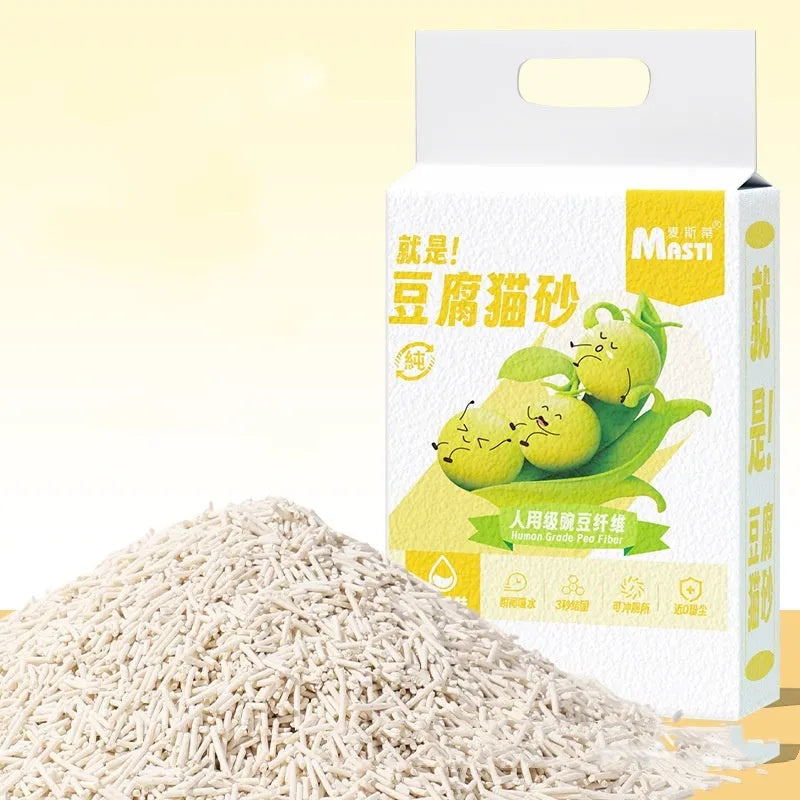Plant Tofu Cat Litter 6L bag with probiotic deodorant sand for cat litter trays