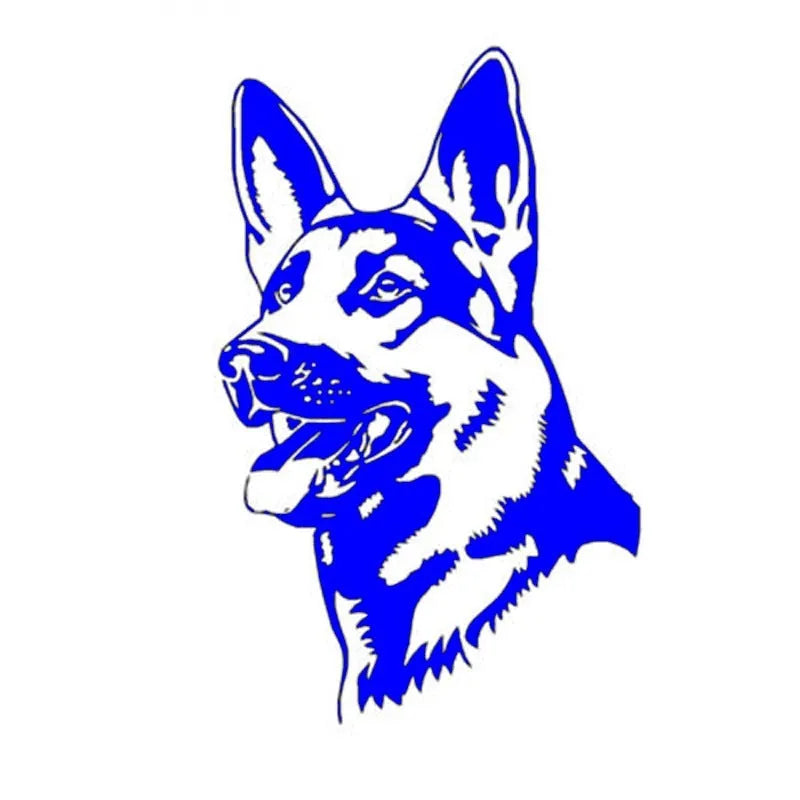 Reflective Alsace Shepherd dog car bumper sticker in five colour options