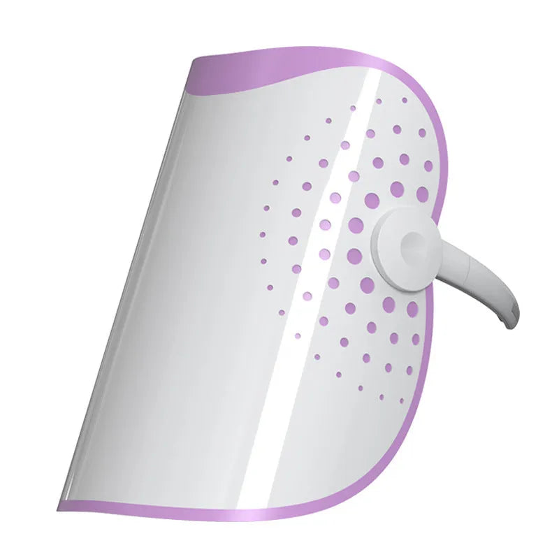 White and purple photon beauty mask IPL device with plug-in power for home colour light therapy