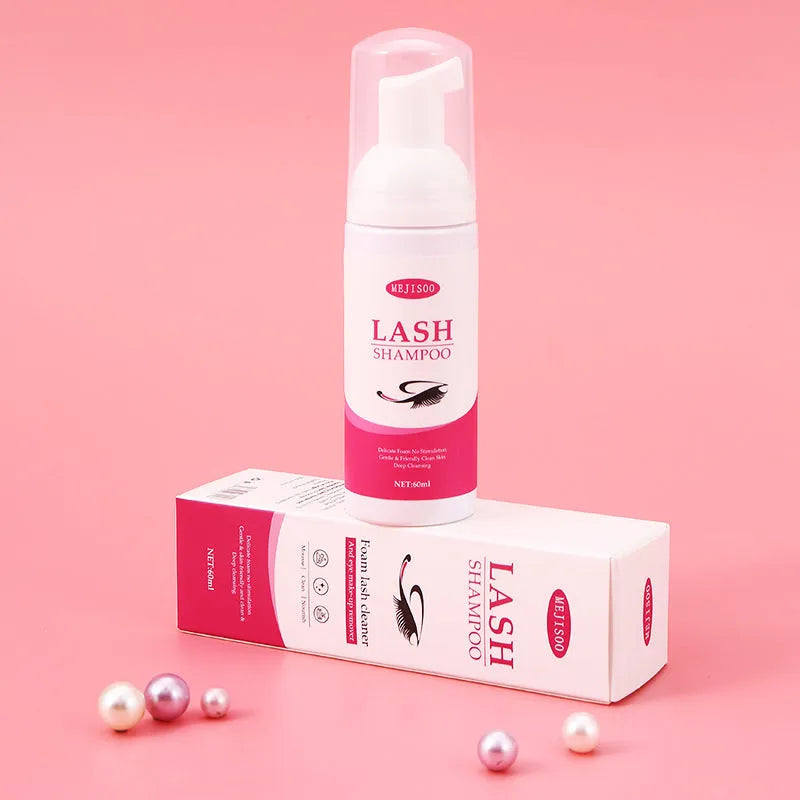 60ml eyelash shampoo mousse cleansing solution in squeezable tube
