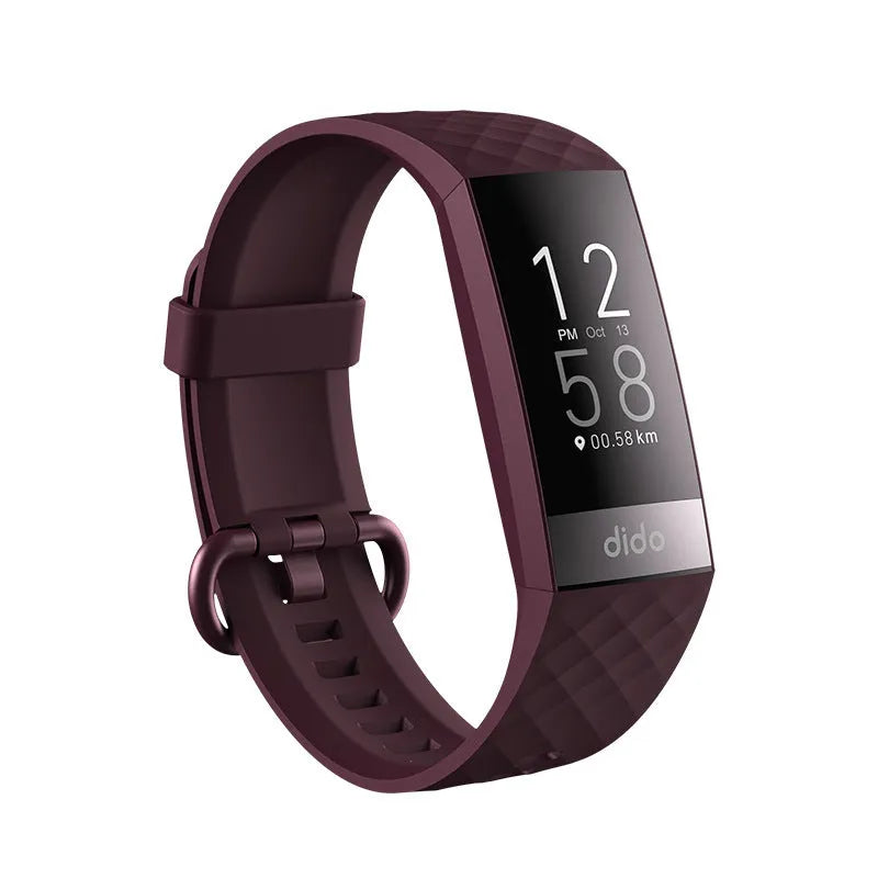 Y6 Black smart bracelet with 1.1-inch screen displaying health metrics including blood pressure and ECG