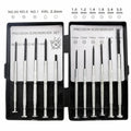 TH-6177 11-piece clock screwdriver set with cross and slotted heads on blue background