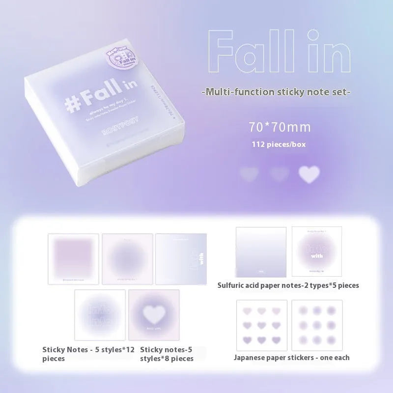 70mm square gradient parchment inner multifunctional notepad with paper brick shape in blush colour