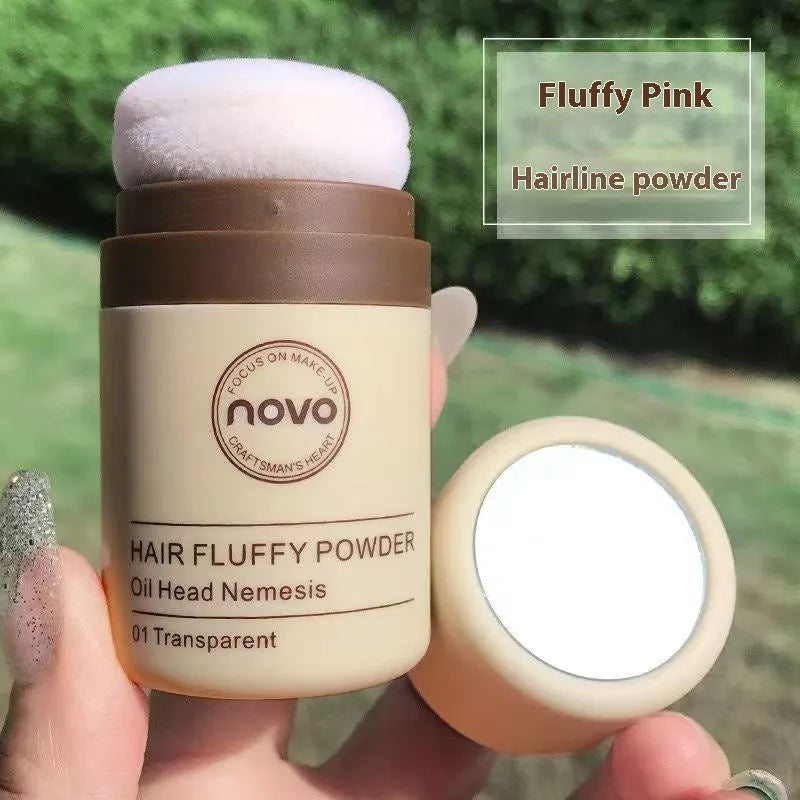 Oil control powder container for bangs, hairline and facial application with multiple shade options