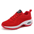 Women's black low top mesh sneakers with front laces and a round toe on a PU sole.
