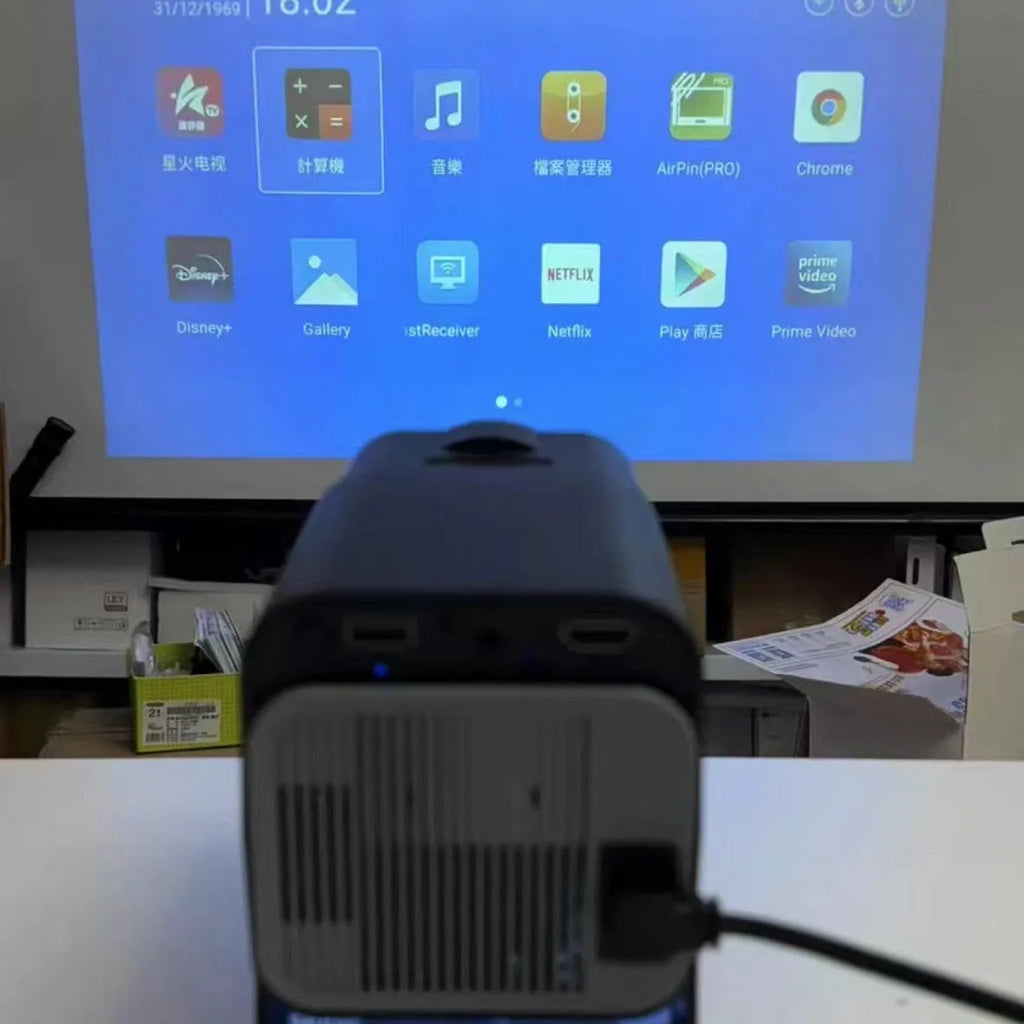 720p HD home projector with wireless capability for gaming and entertainment