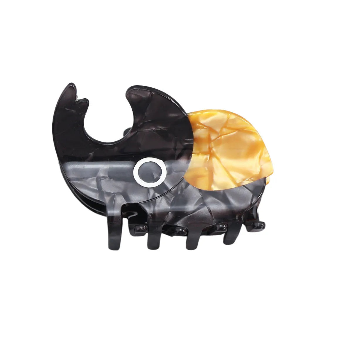 Handmade cartoon beetle and caterpillar design grip made from green cellulose acetate for stationery