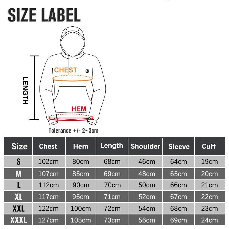 Black USB heated fleece jacket for men and women with three heat levels and carbon fibre elements on a white background