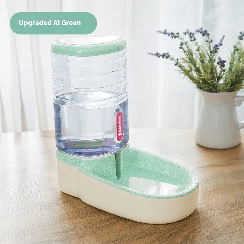 Automatic pet water fountain with 3.8 litre capacity in blue, green, grey, or pink colours for dogs and cats
