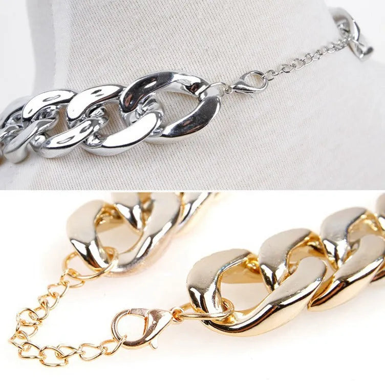 Gold colour dog collar necklace with geometric buckle and twisted chain design for small to medium sized dogs