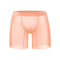Men's seamless boxer shorts in orange nylon fabric with low-rise waist design