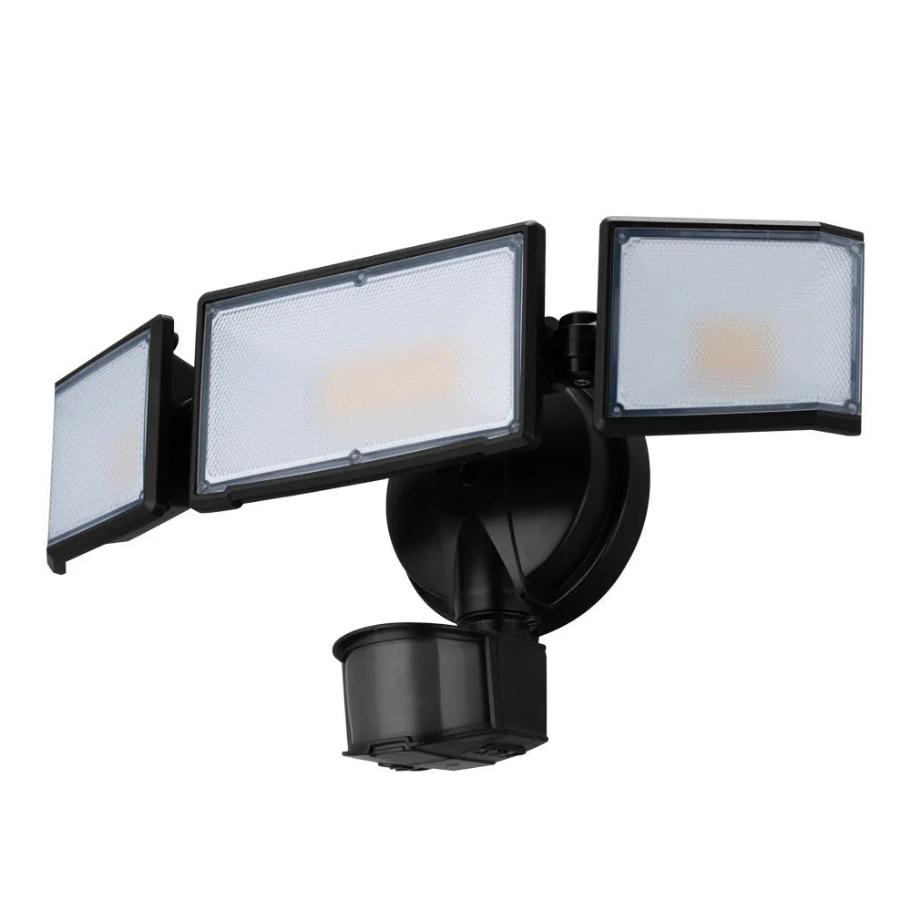 White LED human body induction security flood light mounted on exterior wall