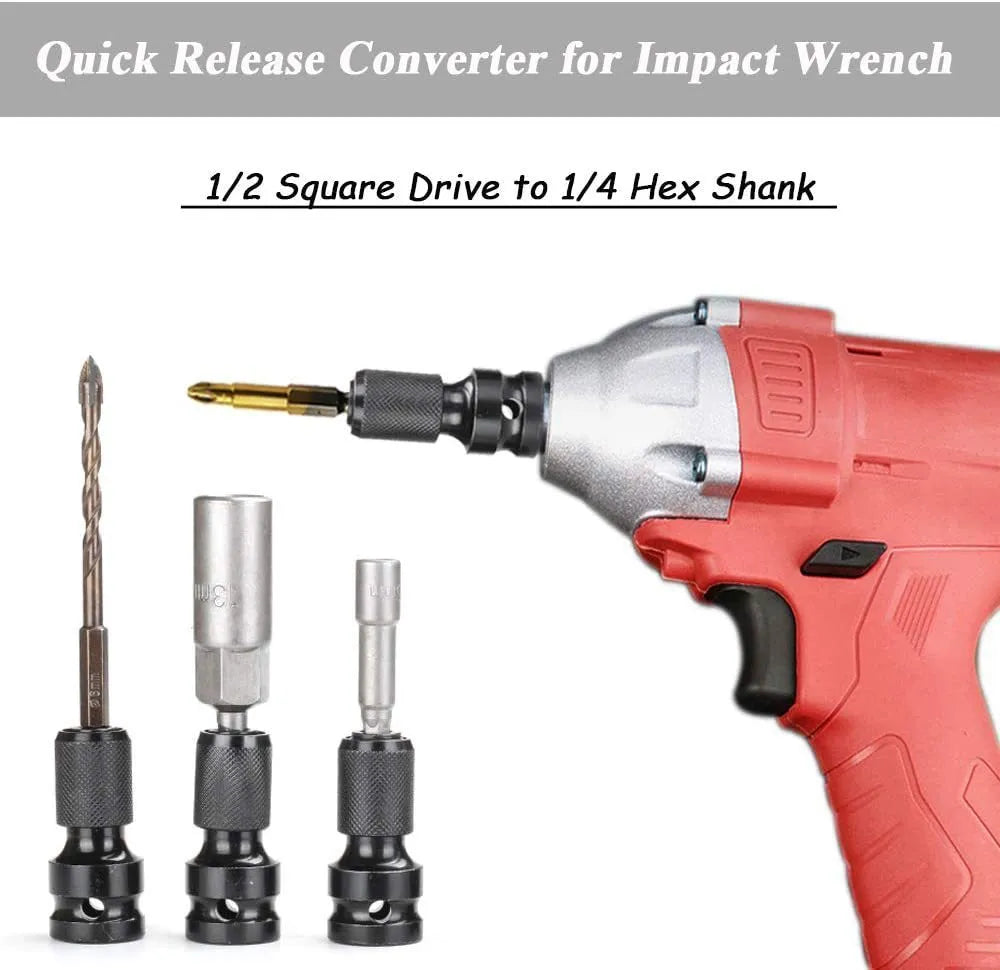 Telescopic electric wrench bit holder with hexagonal cross handle and scaling sleeve