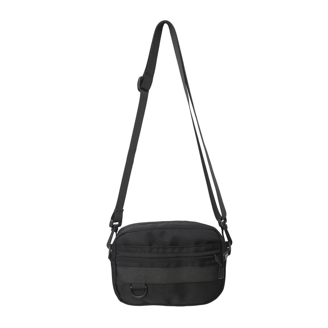 Men's solid colour nylon crossbody messenger bag with adjustable strap in street style