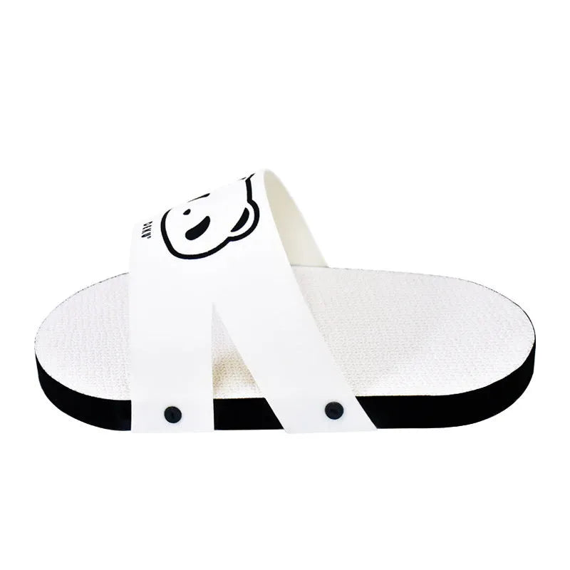White corrugated paper cat scratch board slipper style for indoor feline scratching and claw maintenance