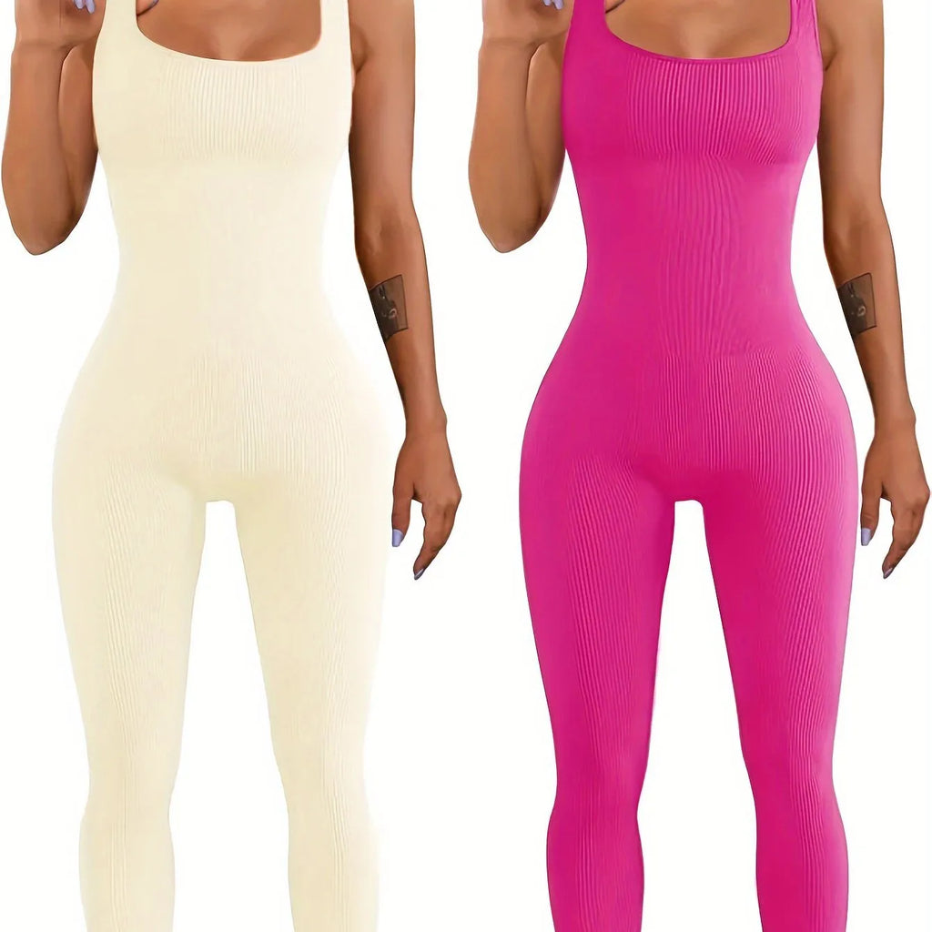 Women's long sleeve spandex suspender tights set with button details in beige colour.