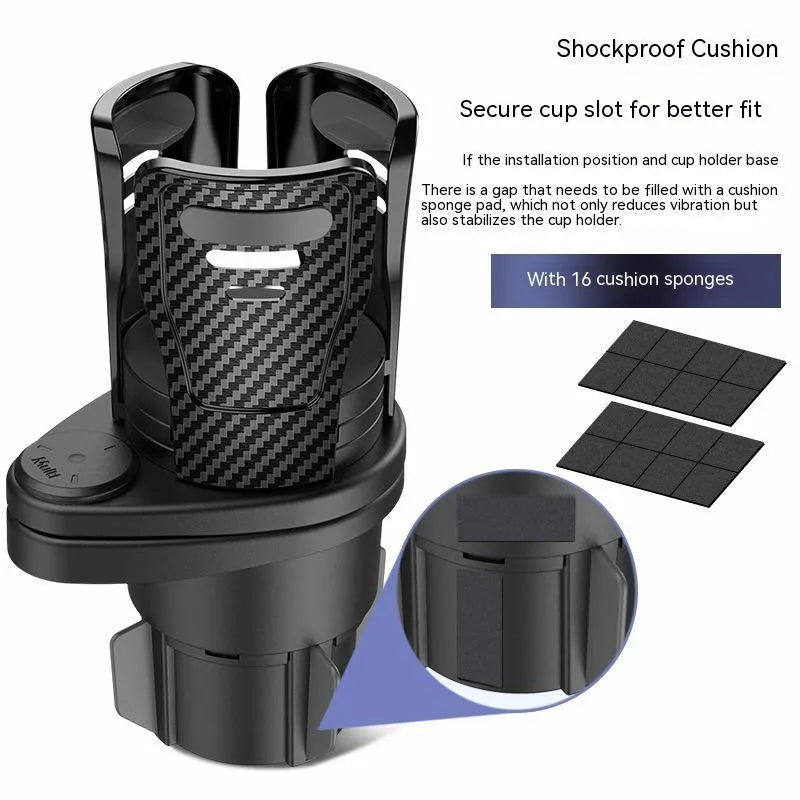 Carbon fibre matte black car cup holder modification kit for vehicle centre console replacement