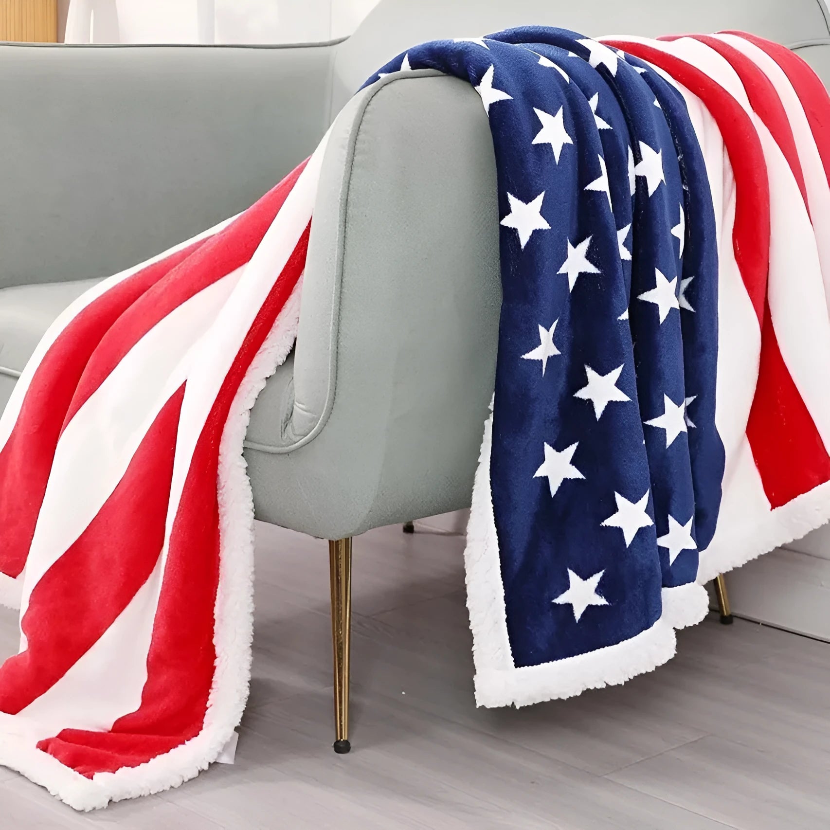 British style striped polyester blanket in vacuum shrink packaging