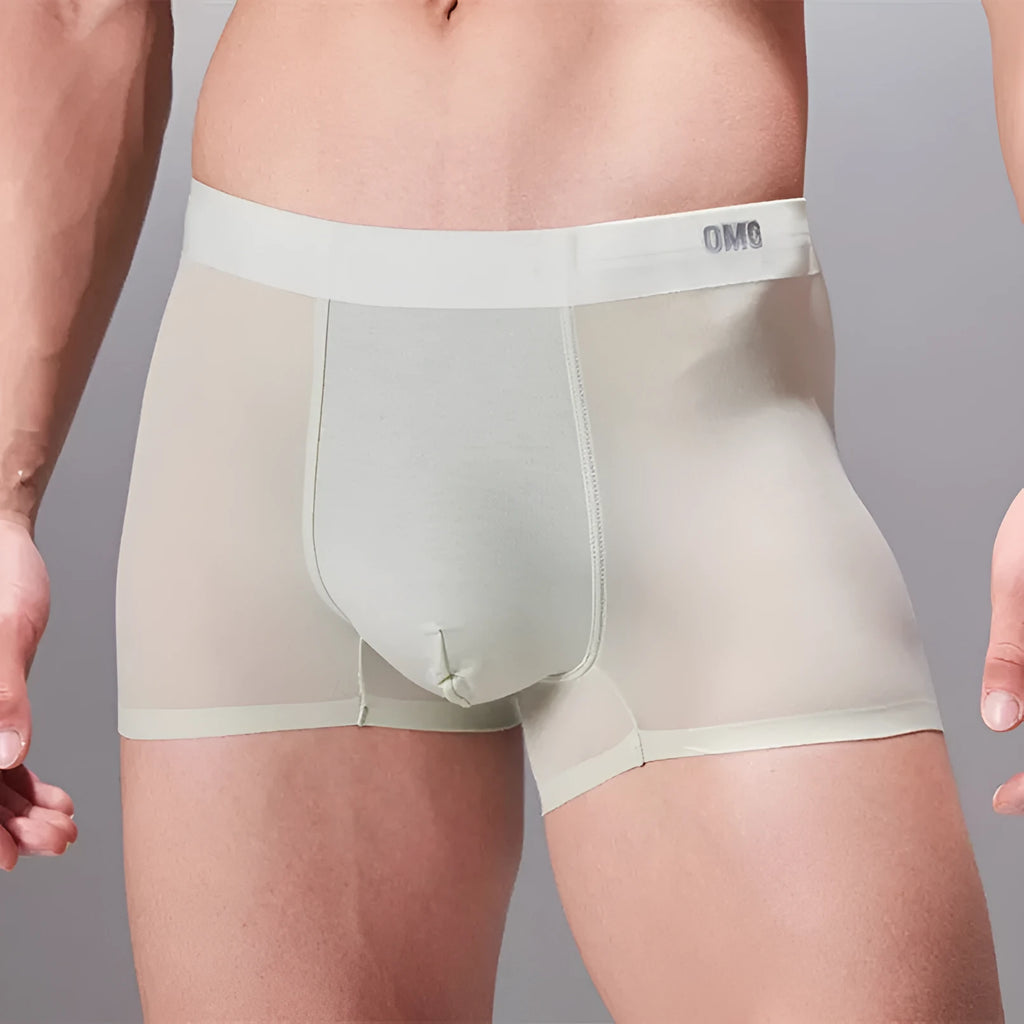 Lightweight seamless antibacterial sports underwear for men in black, shown flat.