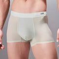 Lightweight seamless antibacterial sports underwear for men in black, shown flat.