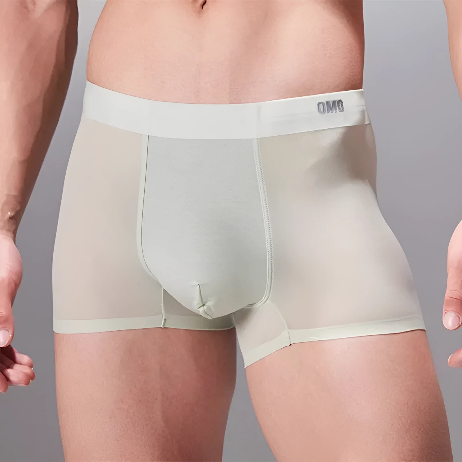 Lightweight seamless antibacterial sports underwear for men in black, shown flat.