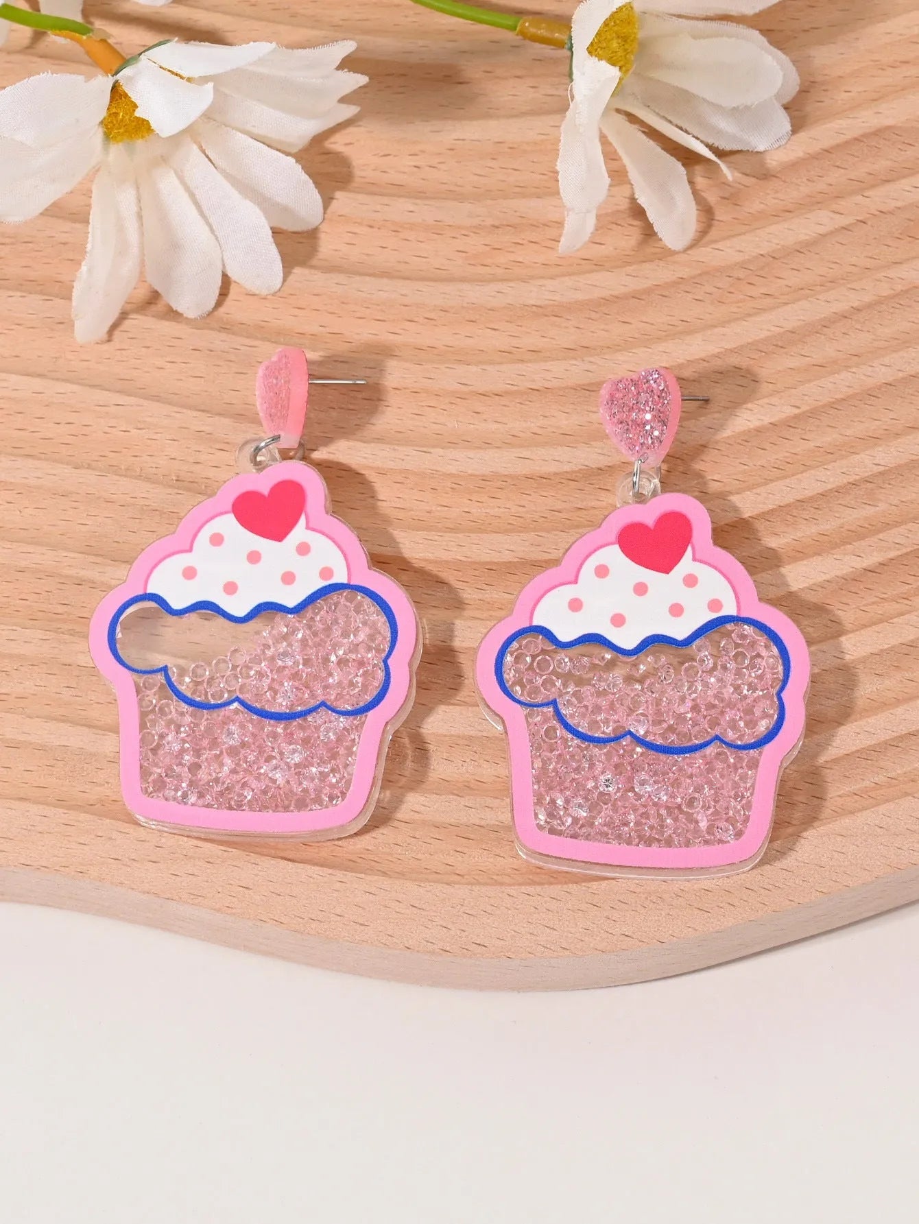 Acrylic fruit earrings for women showing cherry, strawberry, watermelon, pineapple designs